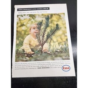 Vintage 1959 ESSO Research Magazine Ad Saturday Evening Post Pine Baby Oil Gas